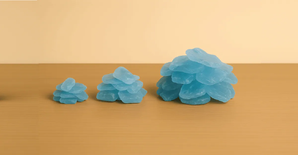 Blue potassium silicate glass