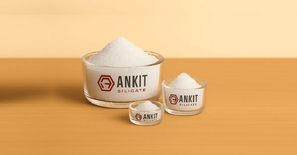 Sodium metasilicate pentahydrate in Ankit Silicate glass bowls
