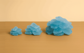 Blue sodium silicate glass lumps