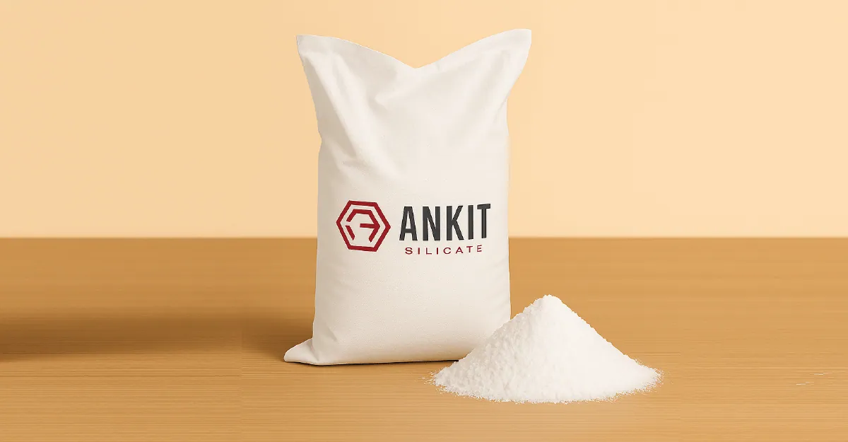 Sodium silicate solid powder in an Ankit Silicate bag